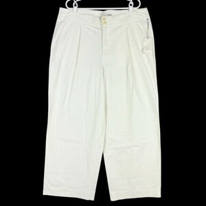 A New Day Women's Stretch Wide Leg High Rise Pleated Cream Pants Plus Sz 18W NWT